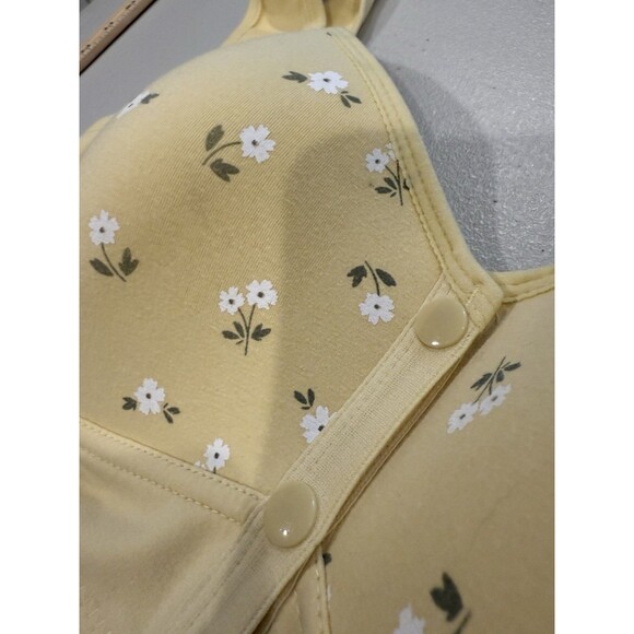 NEW Daisy Bra Womens XL Yellow Floral Front Snap Wireless Stretch Comfort - Picture 8 of 8